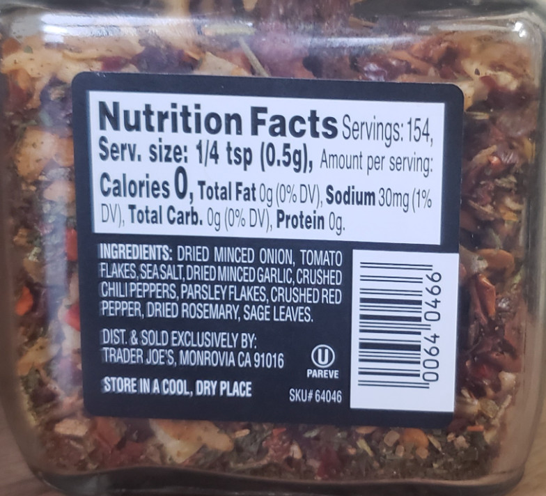 Trader Joe’s Italian Style Soffritto Seasoning Blend 2.7oz (77g) Glass Jar 2x