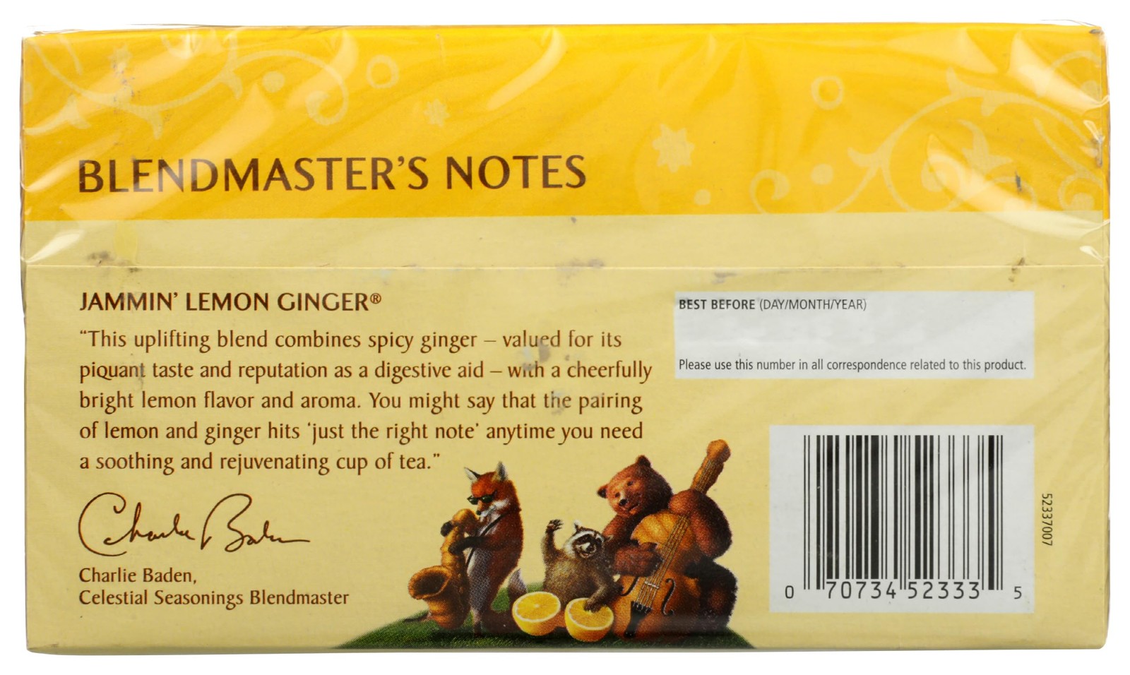 Celestial Seasonings Herbal Tea, Jammin’ Lemon Ginger, 20 Count (Pack of 1)