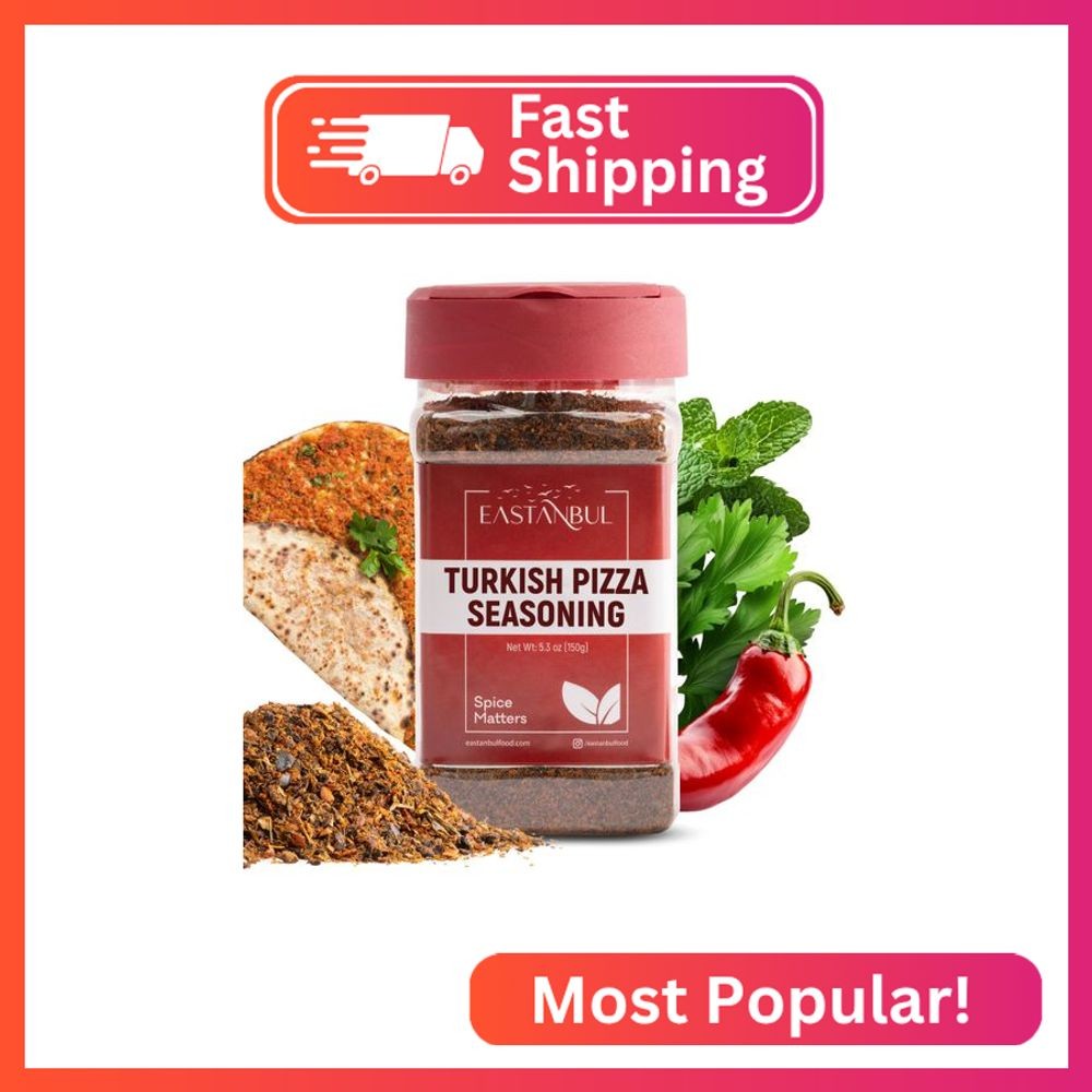 Eastanbul Pizza Seasoning, 5.3oz Turkish Pizza Seasoning, Lahmacun Spice Blend,