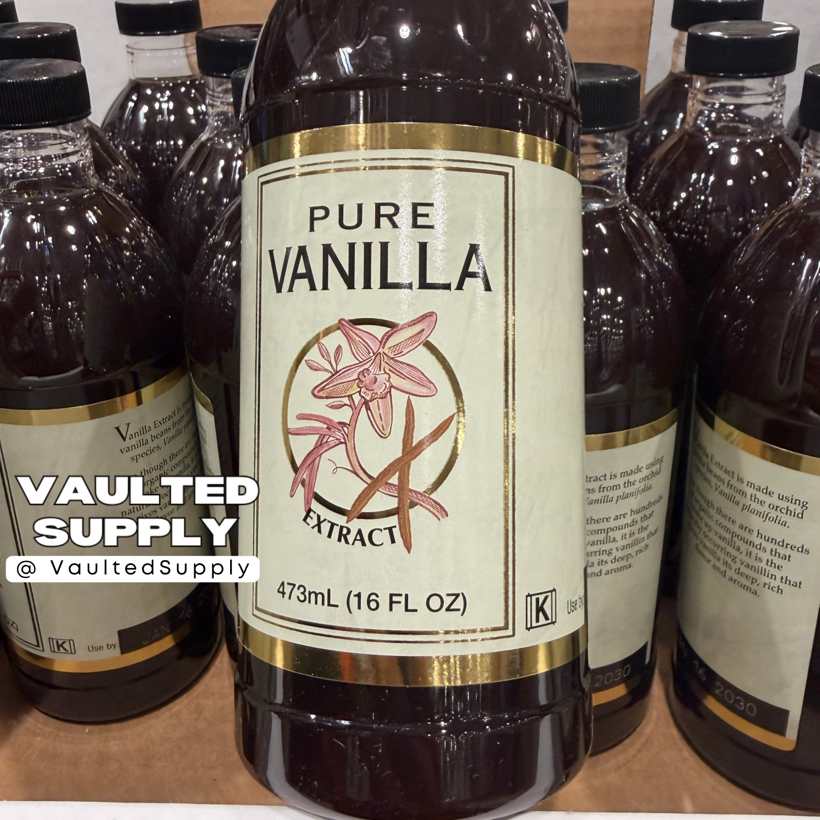 Kirkland Signature Pure Vanilla Extract 16 fl oz – Real Vanilla Beans, USA Made