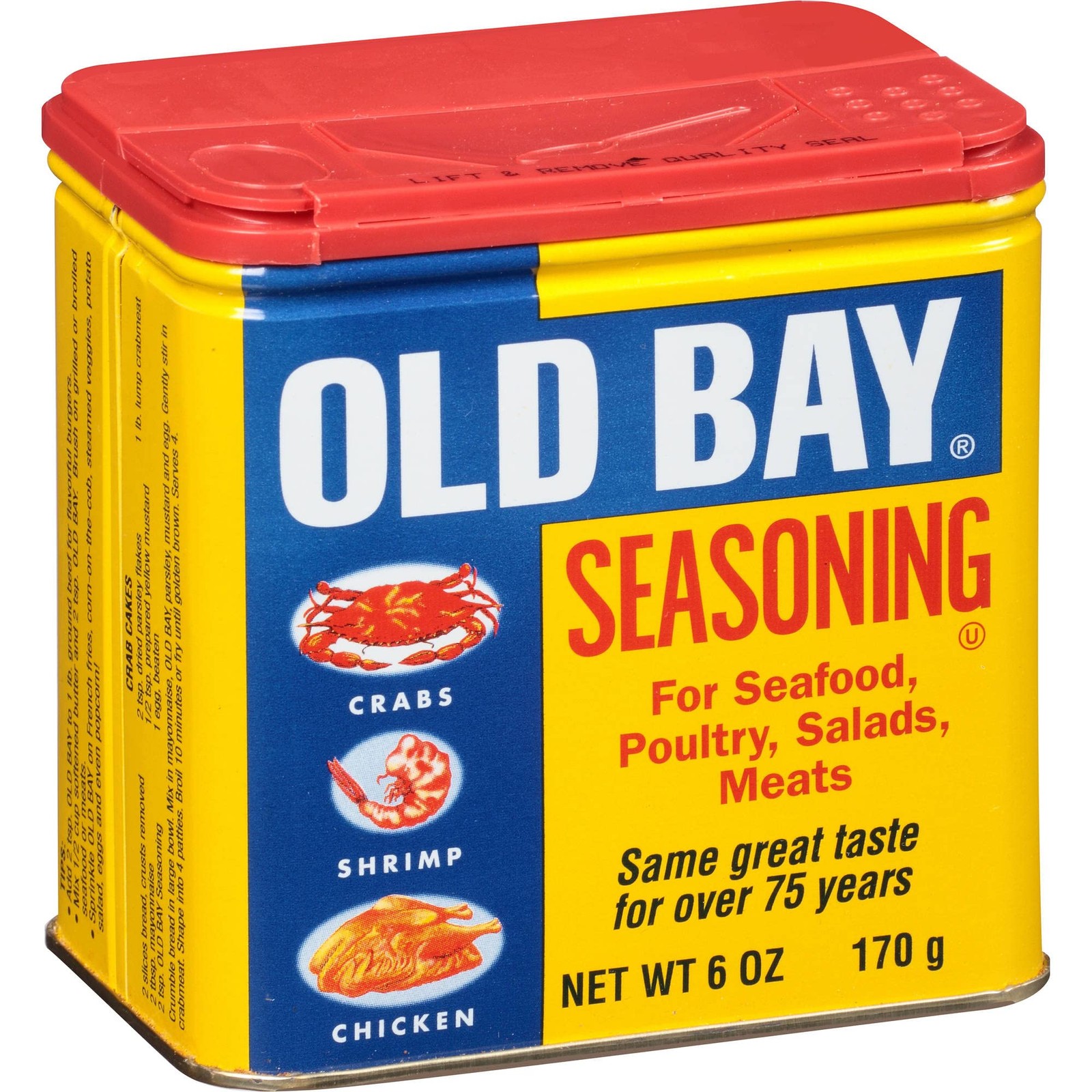 Old Bay Seasoning Can (Pack of 2) 6 Ounce 2), No Color