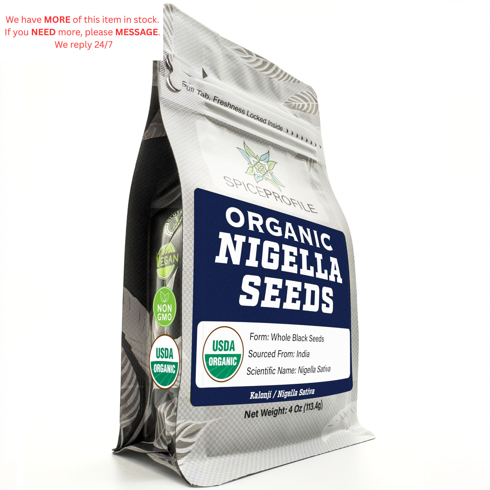 USDA Organic Nigella Seeds, Lab Tested for Heavy Metals, Small