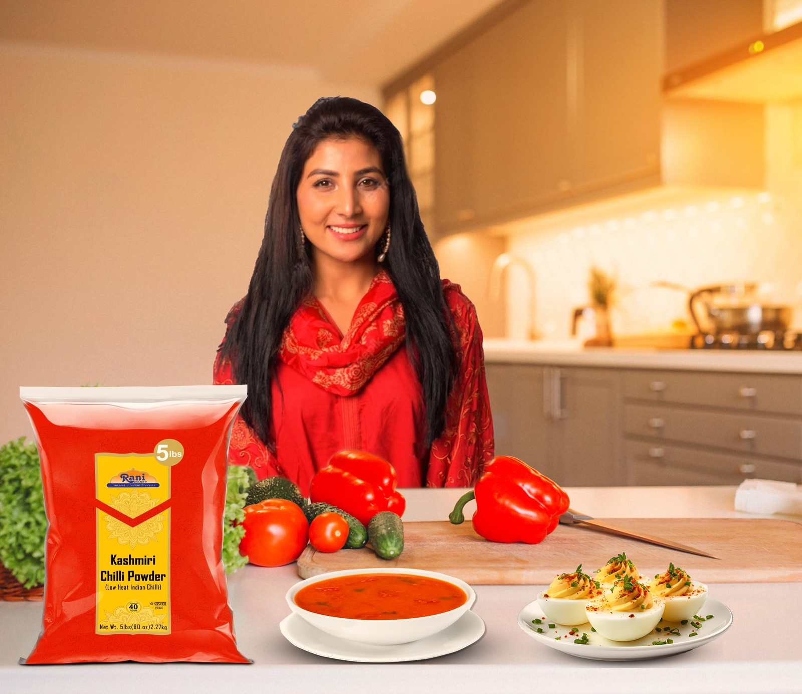 Rani Kashmiri Chilli Powder (Deggi Mirch, Low Heat) Ground Indian Spice 80oz