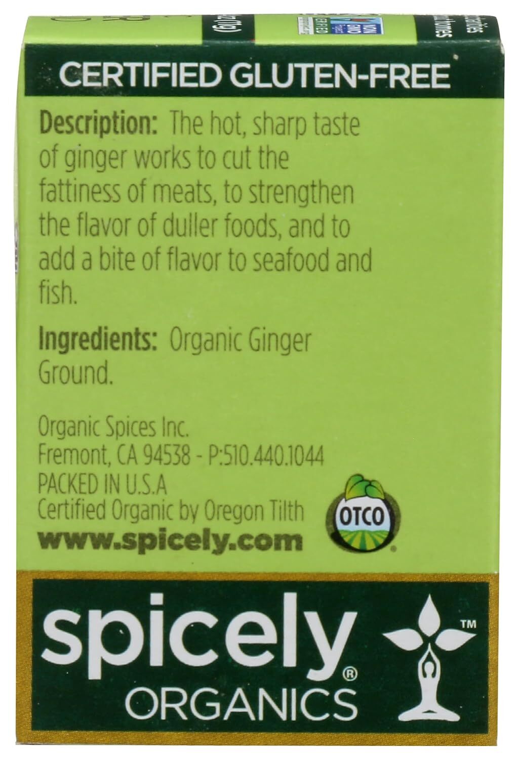 Spicely Organics Organic Ginger Ground .4 Oz