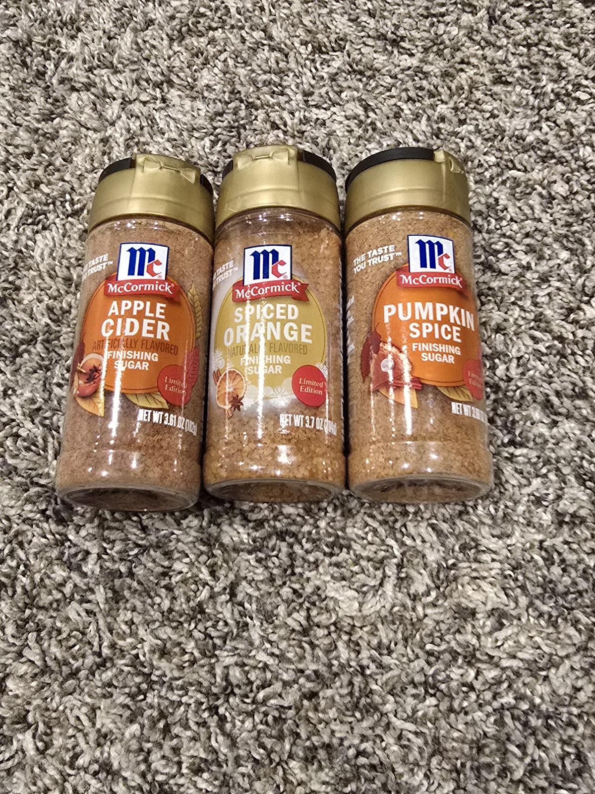 McCormick Winter & Fall Spice Finishing Sugar Limited Edition Lot of 3