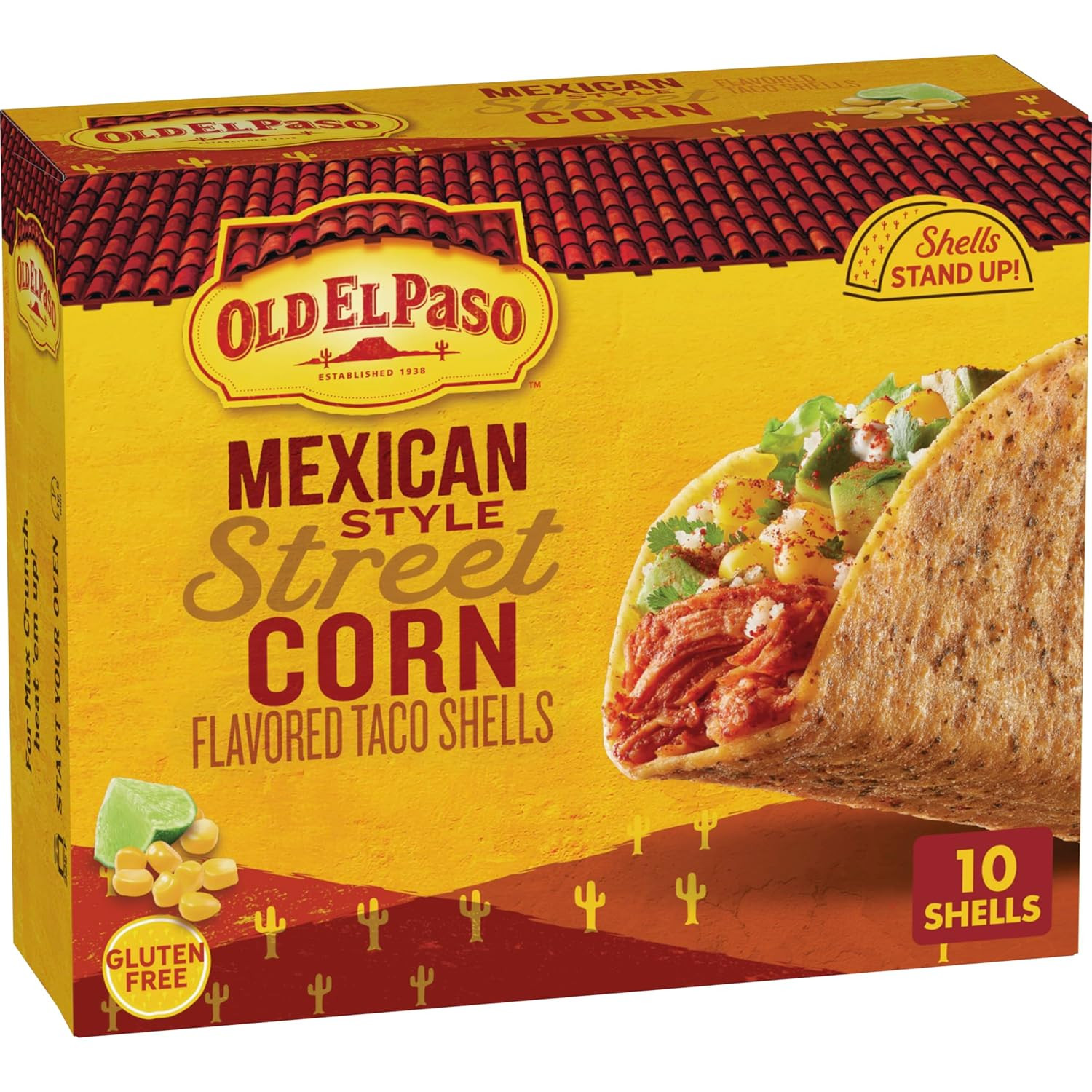 Old El Paso Stand ‘N Stuff Taco Shells, Mexican Style Street Corn Flavored, Glut