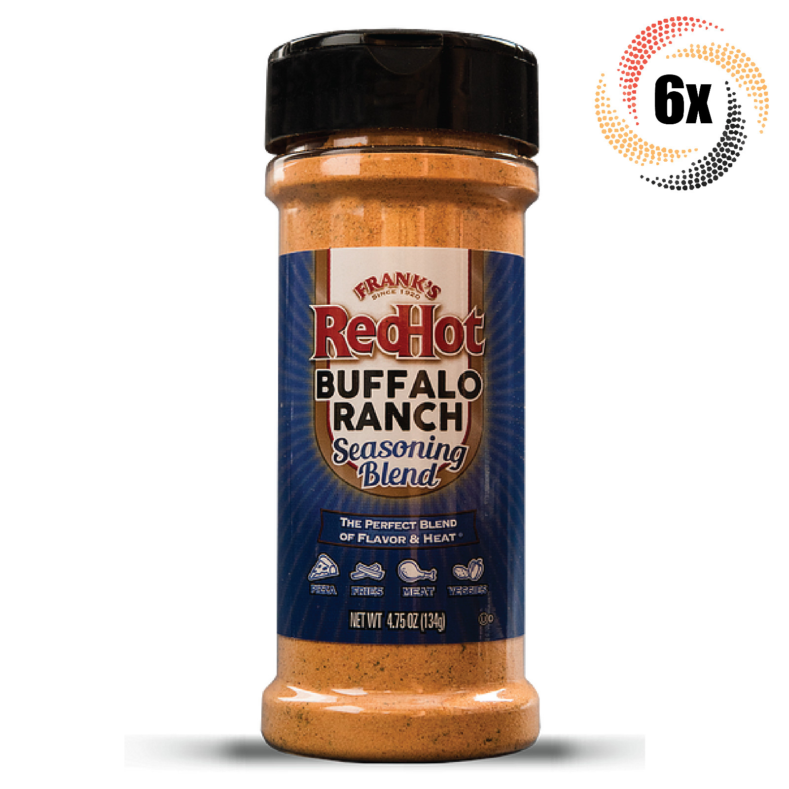 6x Shakers Frank’s Red Hot Buffalo Ranch Seasoning Blend 4.75oz | Fast Shipping