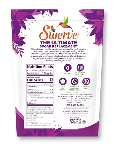 Swerve Sweetener, Confectioners, 12 oz GREAT FOR ICINGS FROSTINGS Taste Amazing