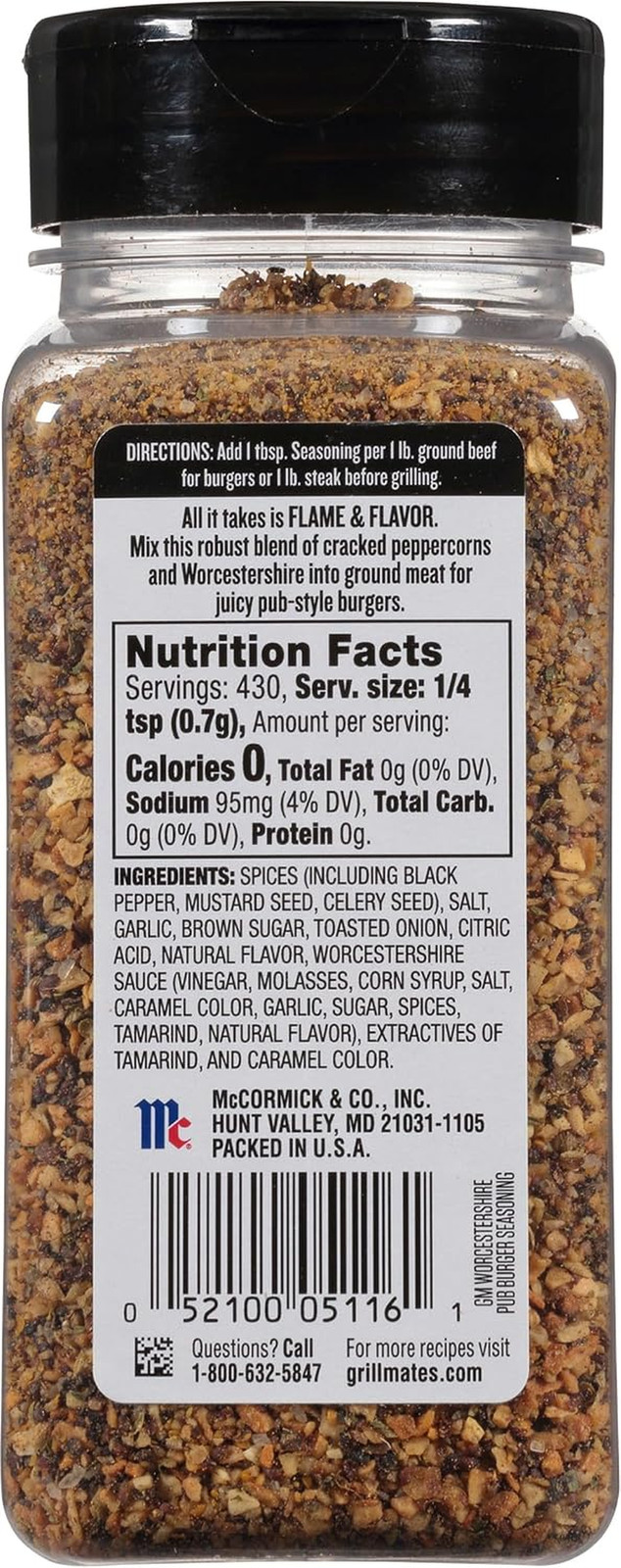 Mccormick Grill Mates Worcestershire Pub Burger Seasoning, 10.62 Oz
