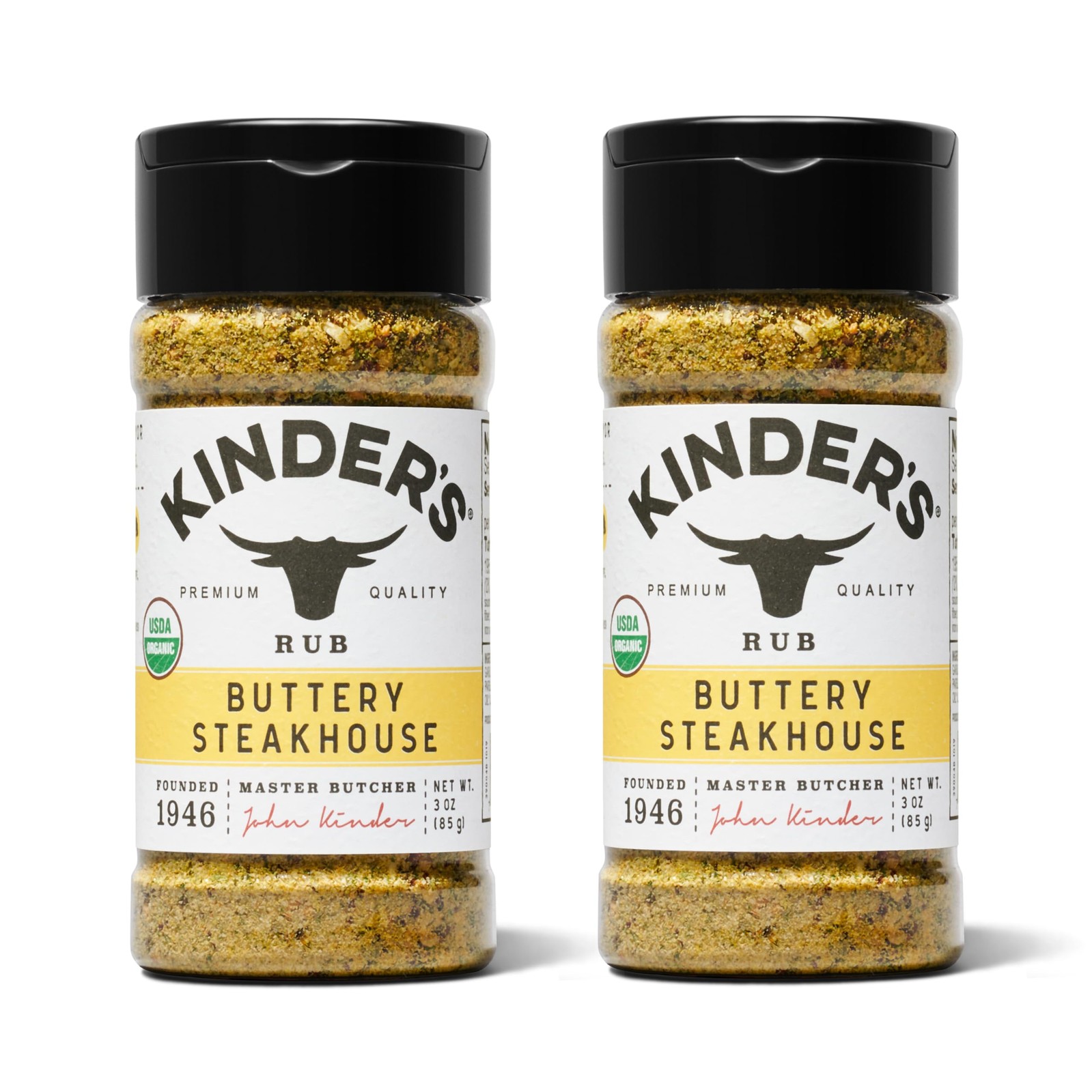 Kinder’s Organic Buttery Steakhouse Rub, 3 Ounce (Pack of 2), No Color