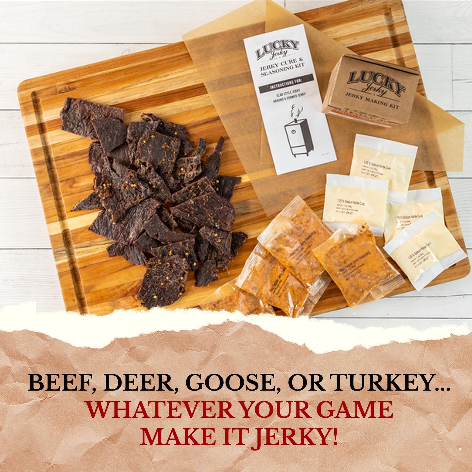 Lucky Jerky Seasoning Cure Kit – Cures 60lbs of Meat
