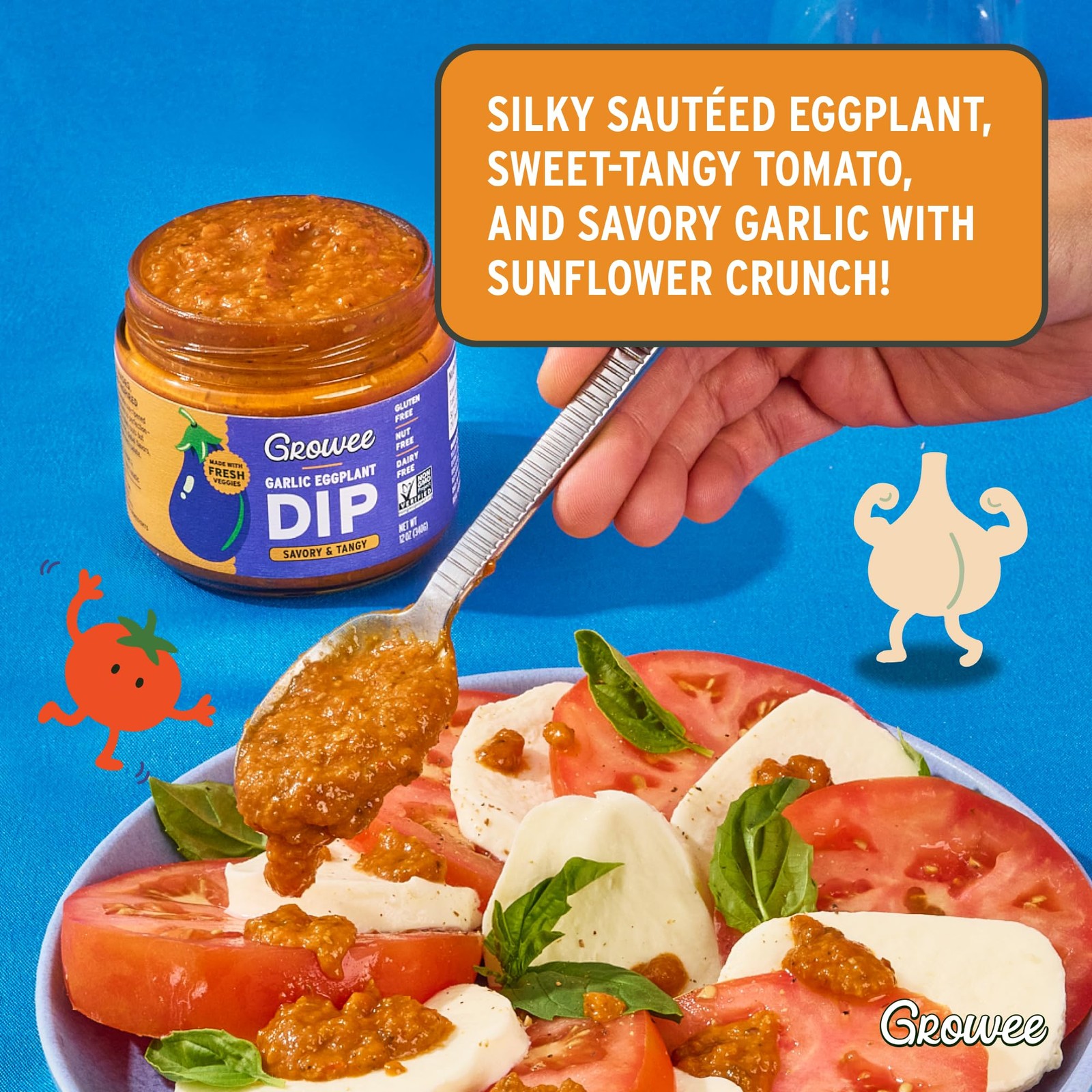 Growee Vegan Dip Pack – PlantBased Queso & Hummus Alternative, NutFree Mayo &…