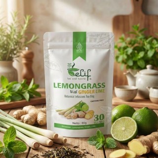 Lemongrass Ginger Lime Tea 30 Tea Bags Botanical Blend For Brewing Daily Ritual