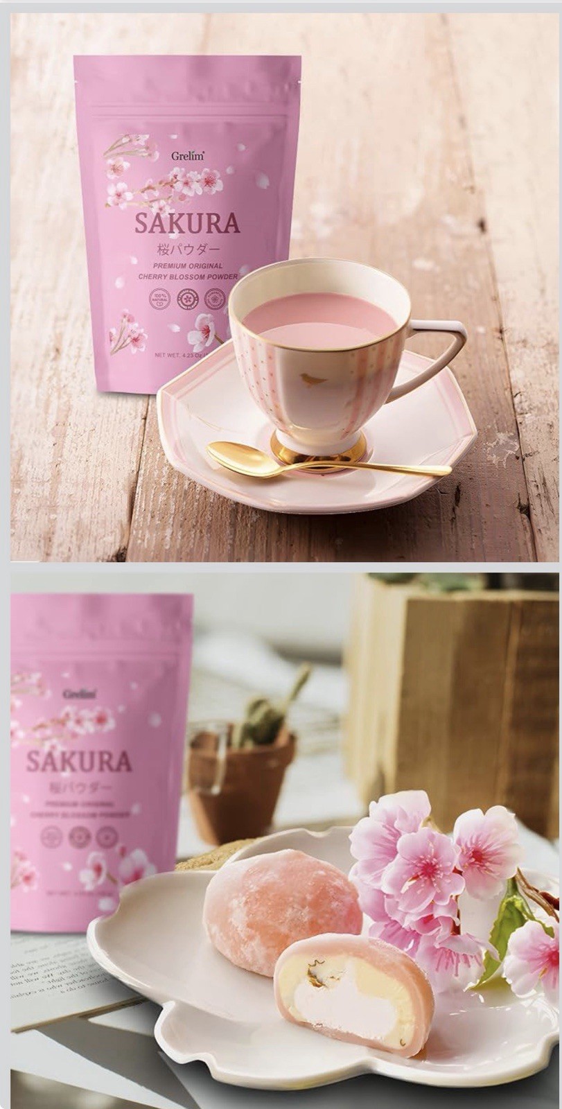 Grelim Sakura Premium Original Cherry Blossom 4.23 oz Powder (Japan) – Ex: 12/27