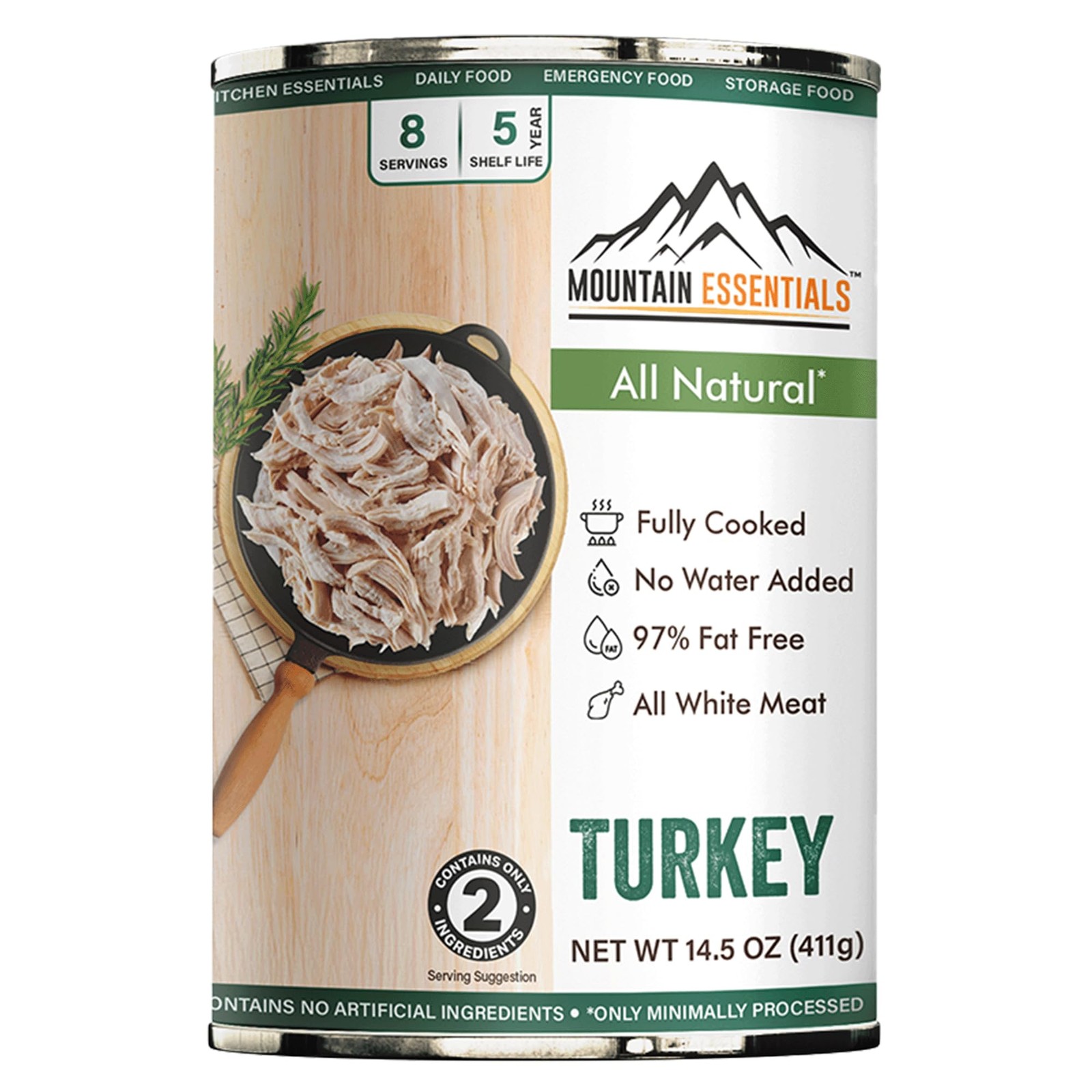 All Natural Canned Turkey 14.5 oz – 14g Protein per Serving (8 Servings per C…