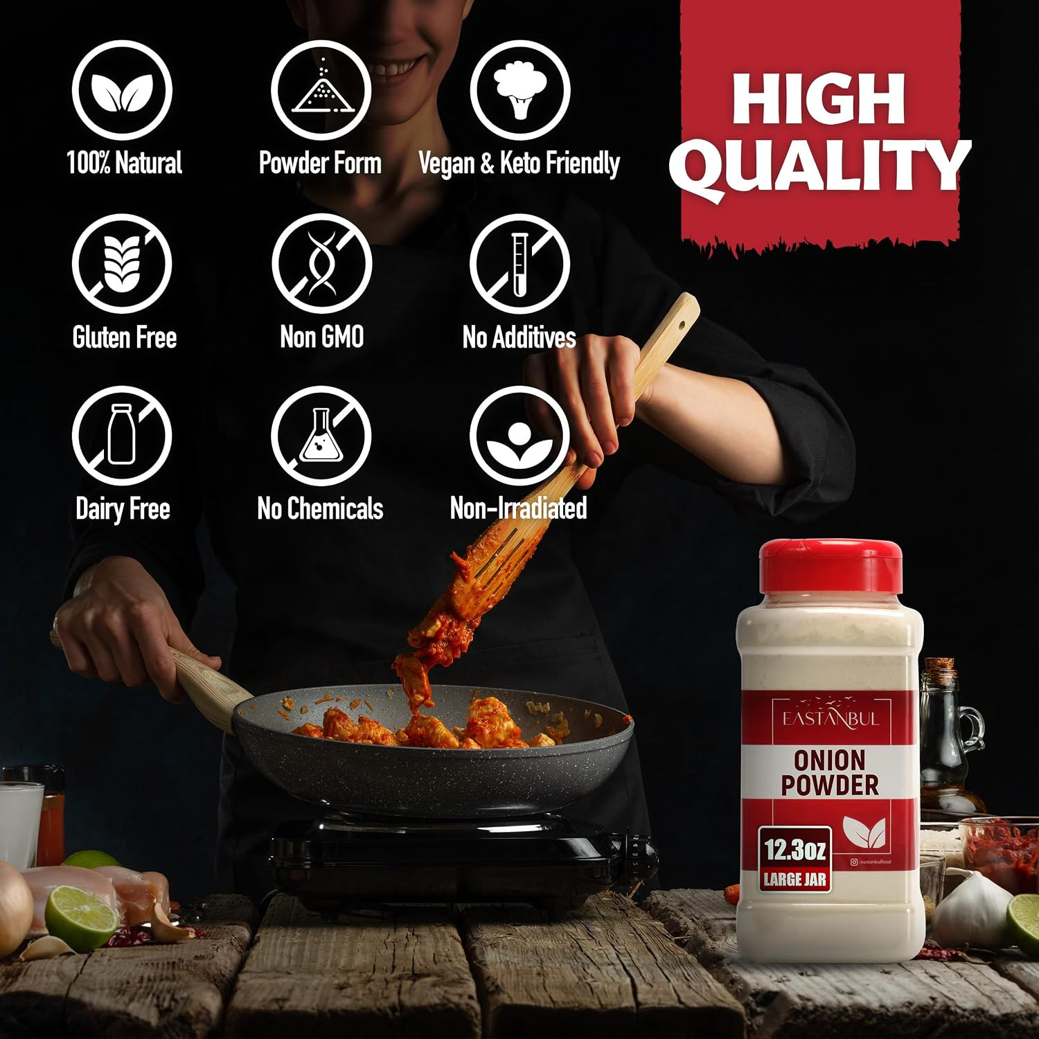 Onion Powder, 12.3Oz, Premium Turkish White Onion Powder Seasoning, Mediterranea