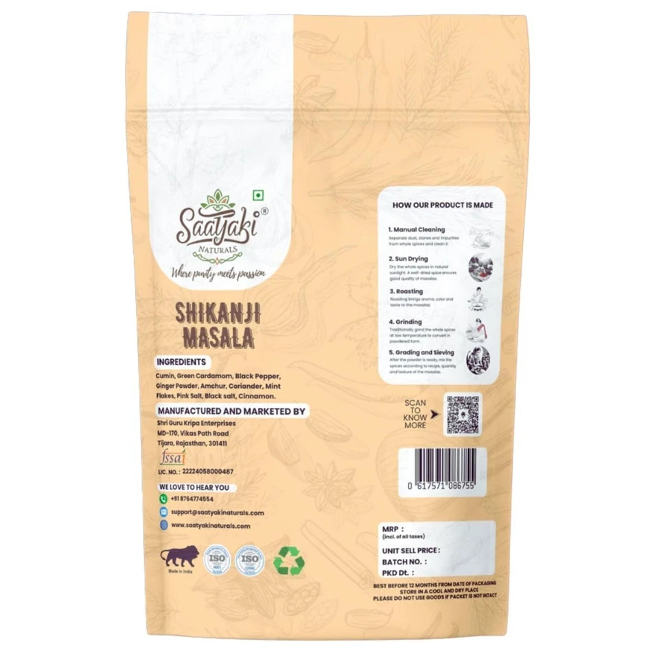 Saatyaki Naturals Shikanji Masala -50gm