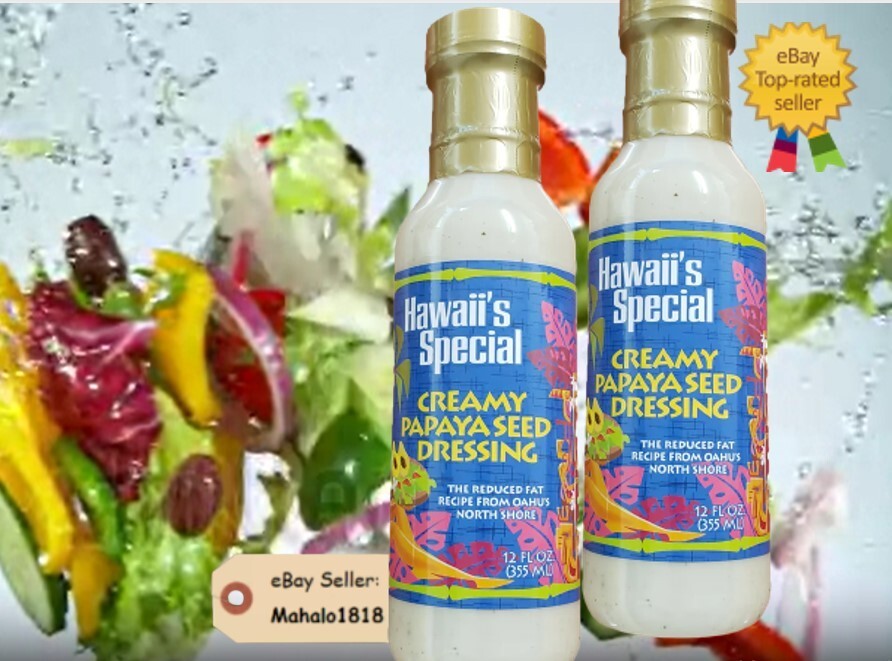TWO 12OZ HAWAII’S SPECIAL CREAMY PAPAYA SEED DRESSING FRESH