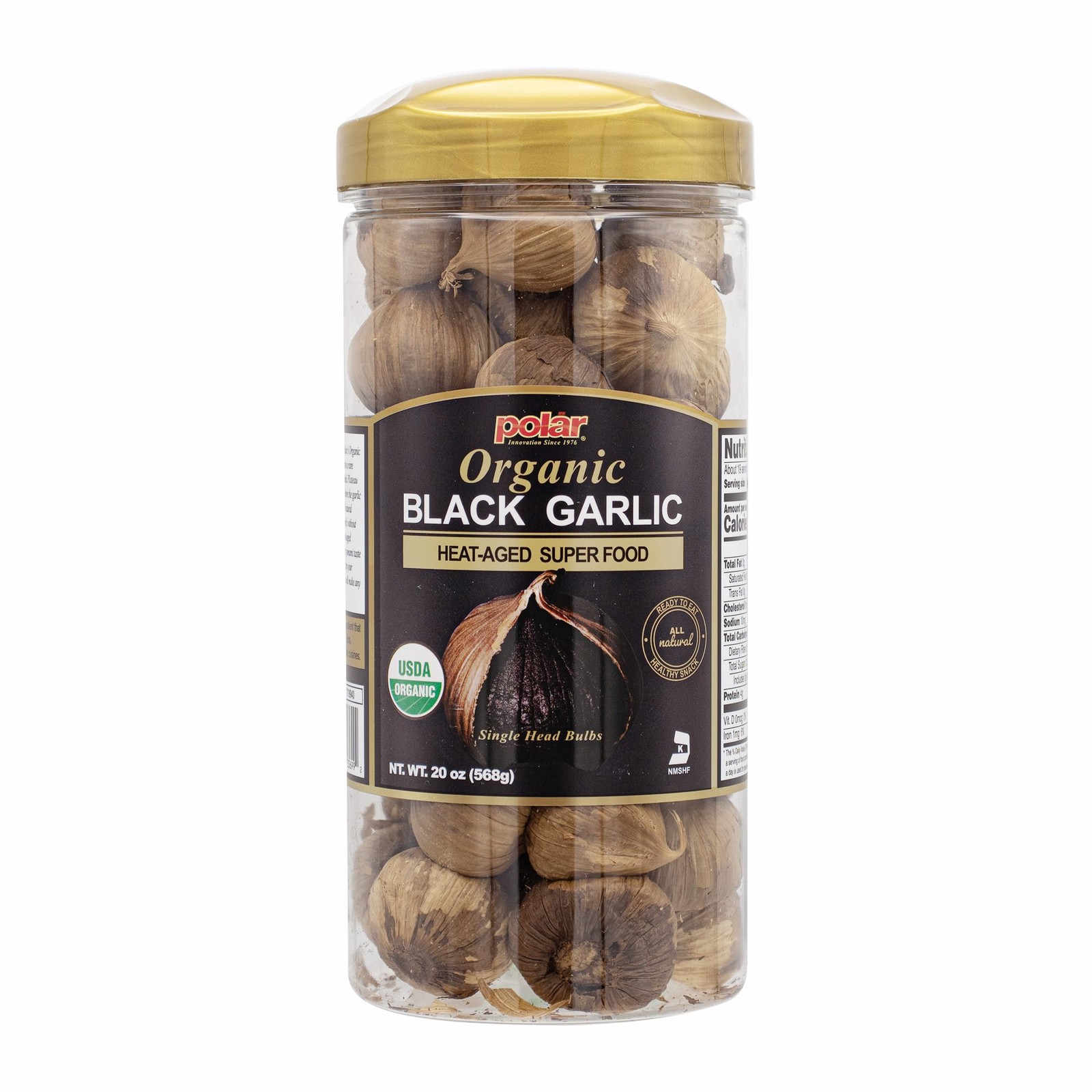 MW Polar USDA Organic Black Garlic 20 oz (Pack of 1), Whole Bulbs, 1 Pack