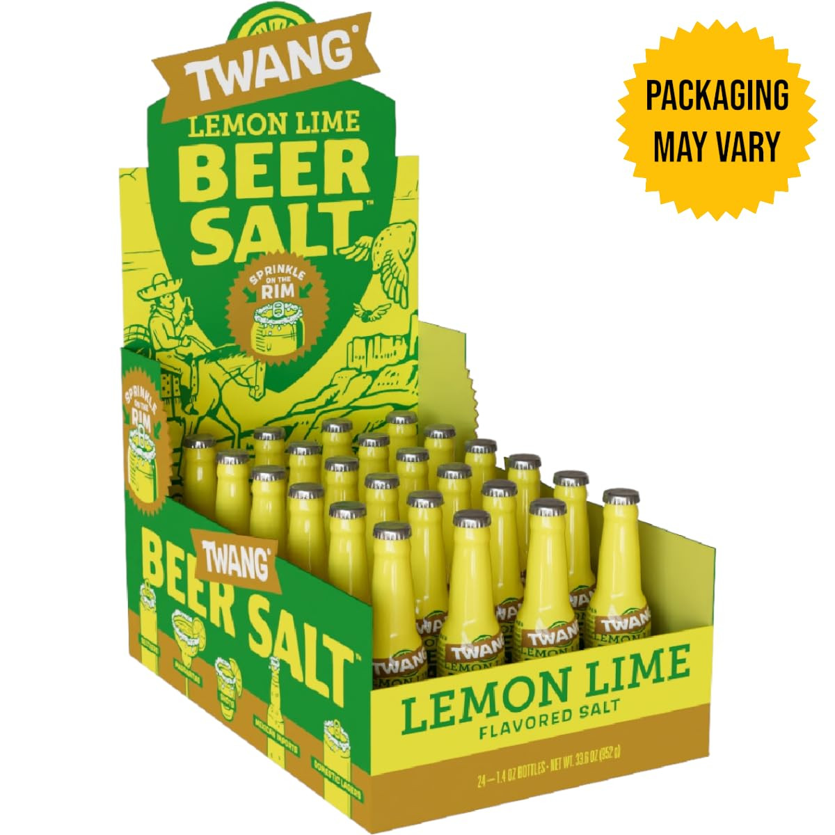Flavored Beer Salt Seasoning, Lemon Lime, 1.4 Oz Mini Bottles for Beer, Cocktail