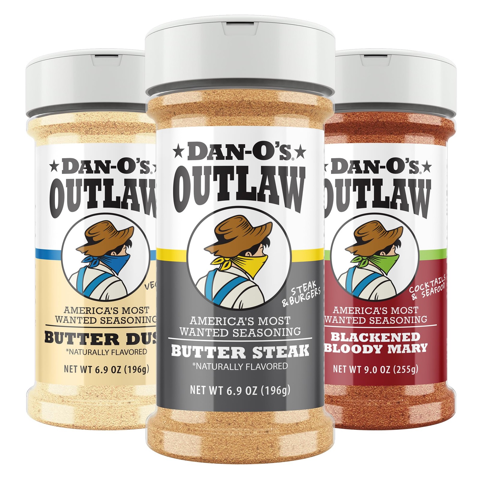 Dan-O’s Outlaw Seasoning Variety Pack – 3 Bottle Set – Butter Dust, Butter St…