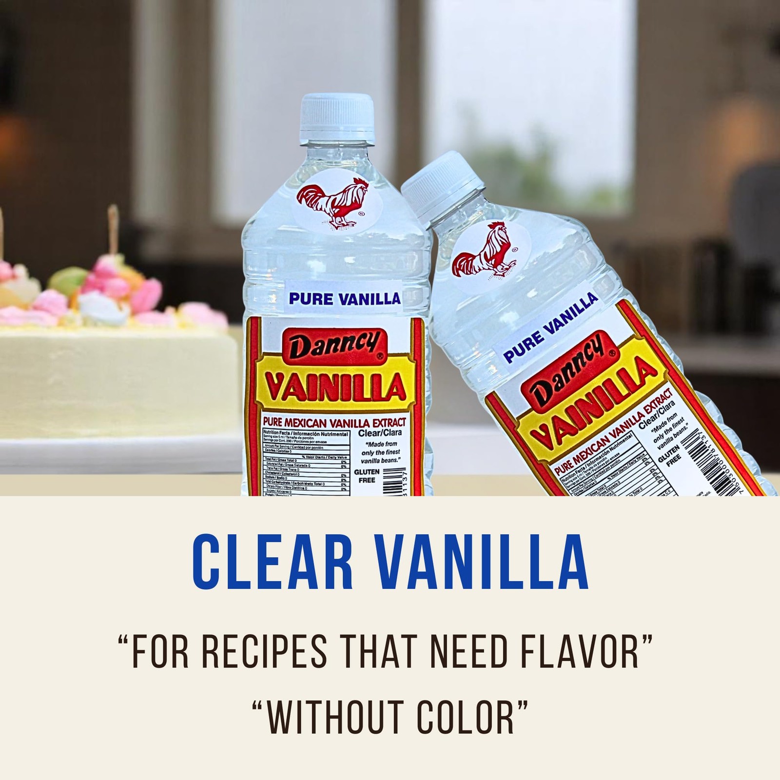 Danncy Vanilla Clear 33.8 fl oz (1L) 2 pack – Fl Oz (Pack of 2), White