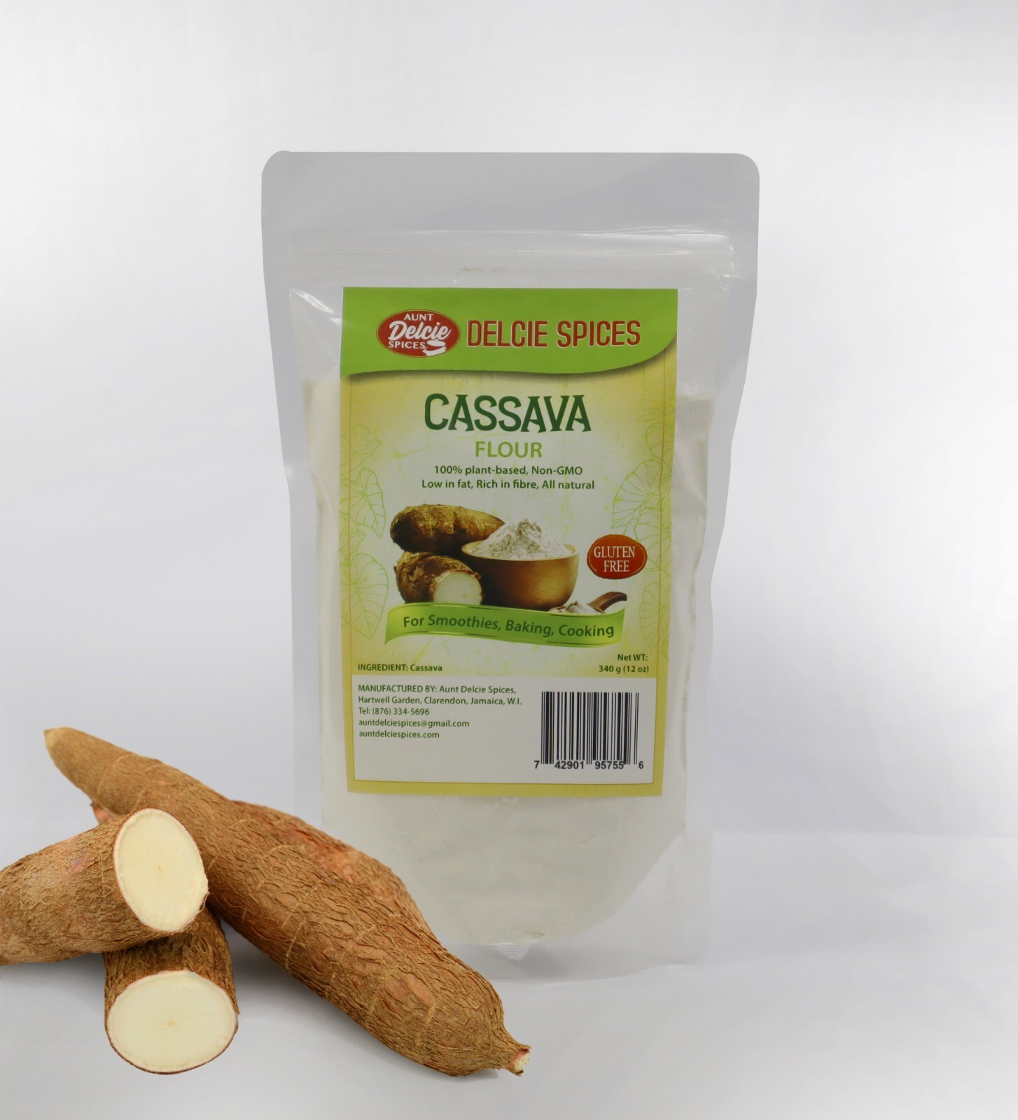 Aunt Delcie SPICES, Jamaica – Cassava Flour, Gluten Free, Non GMO – 12oz