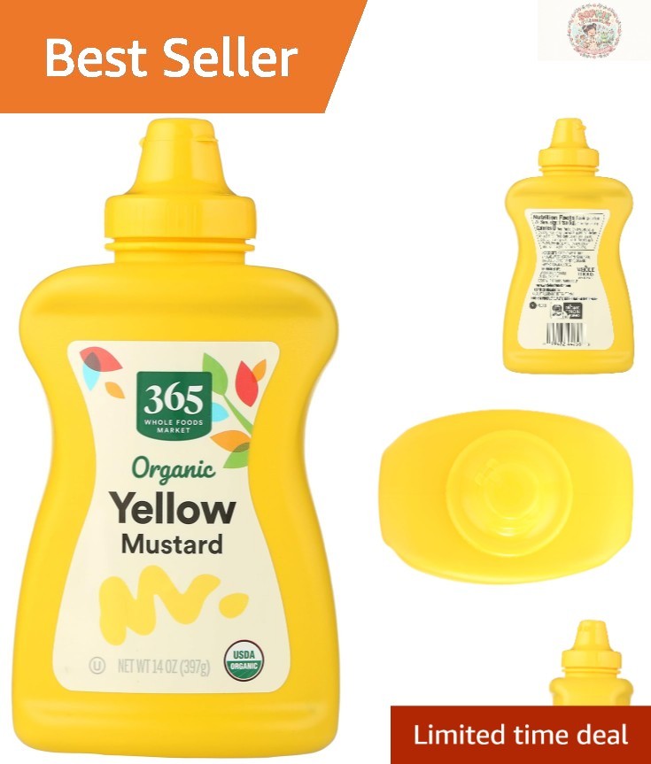 Must-have Organic Yellow Mustard, 14 Ounce – Non-GMO and Kosher Certified