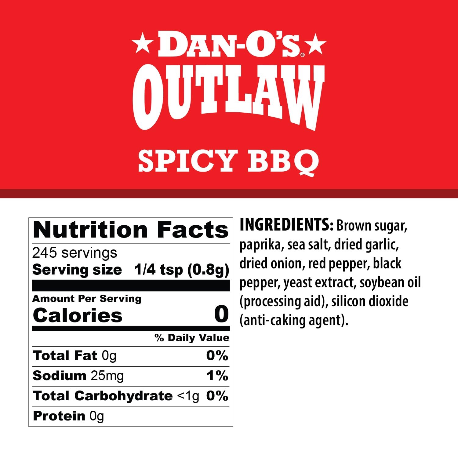 Dan-O’s Outlaw Seasoning – Spicy BBQ 6.9 Ounce (Pack of 1)