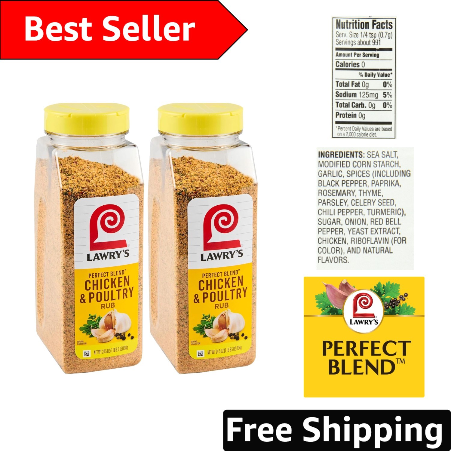 Gourmet Chicken & Poultry Rub – 24.5 oz (2 Pack) for Delicious Weeknight Dinners
