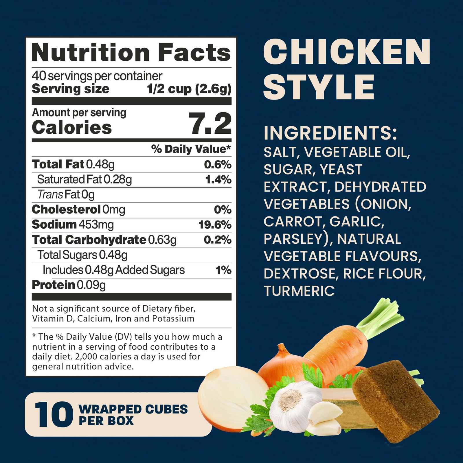 Chicken Style Bouillon Cubes | 10 Cubes | Plant Based Broth & Soup Base | Glu…