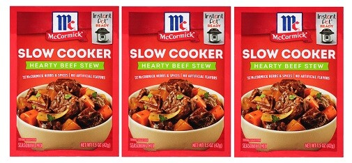McCormick Slow Cooker Hearty Beef Stew Mix 3 Packet Pack
