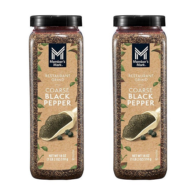Pack of 2 Member’s Mark Restaurant Coarse Black Pepper, 18 oz