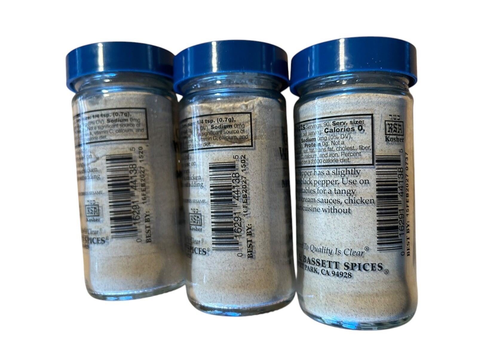 Pepper White Ground 2.3 Oz Lot Of 3 By Morton & Bassett Best By 2/27