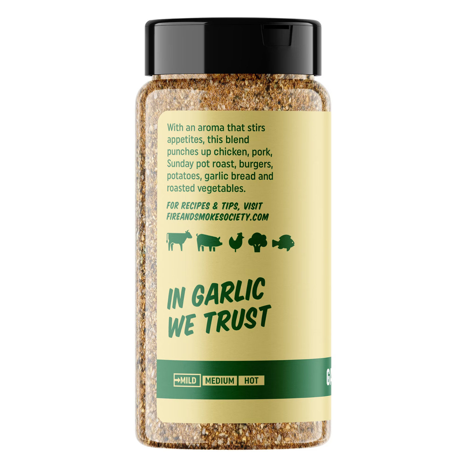 Fire & Smoke Society Holy Garlic All Purpose Seasoning, 8.7 oz Mixed Spices & Se