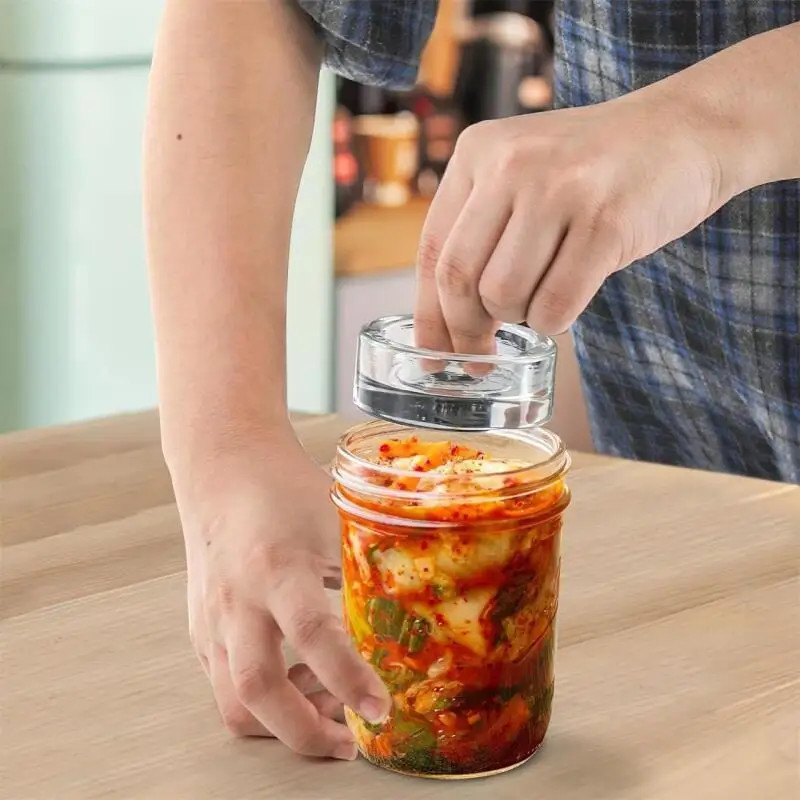 Wide Mouth Fermentation Weight Lid Household Small Glass Fermenting Weight Jars