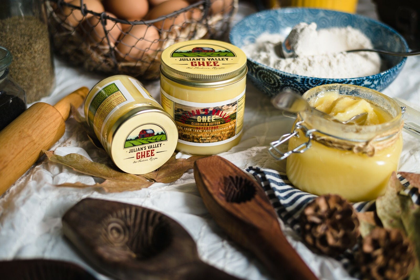 4 Pack Julian’s Valleys Organic Farm Recipe Ghee 16OZ Non-GMO/Lactose Free/Keto