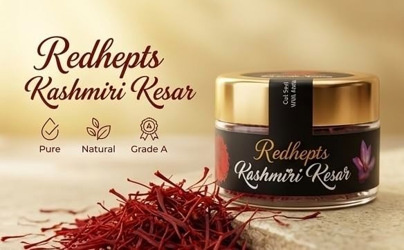 Pure Kashmiri Saffron Kesar 1g Grade A+ Mongra Threads Natural Authentic