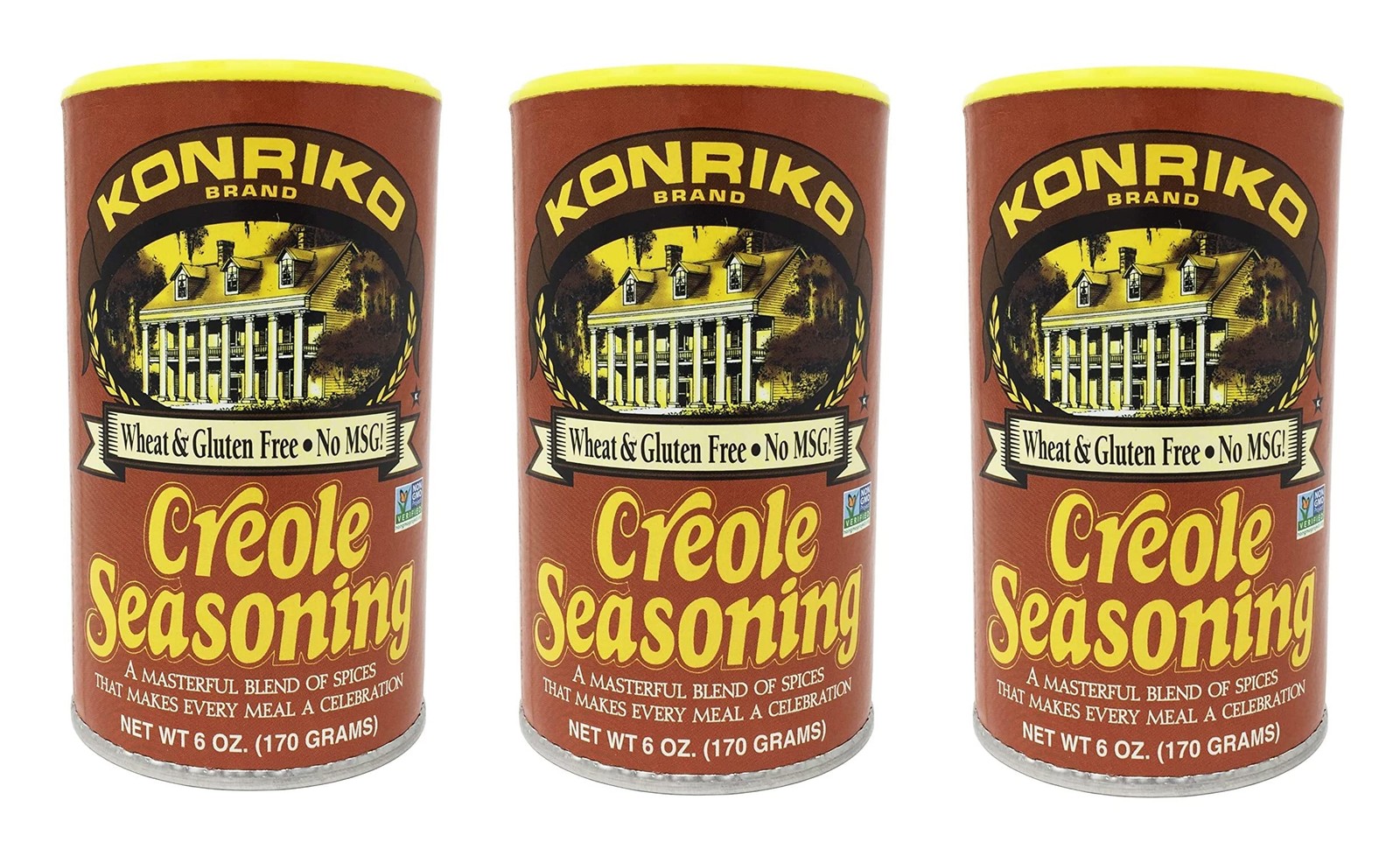 Konriko – Creole Seasoning 6 oz (Pack of 3) – Wheat Free 2 Ounce