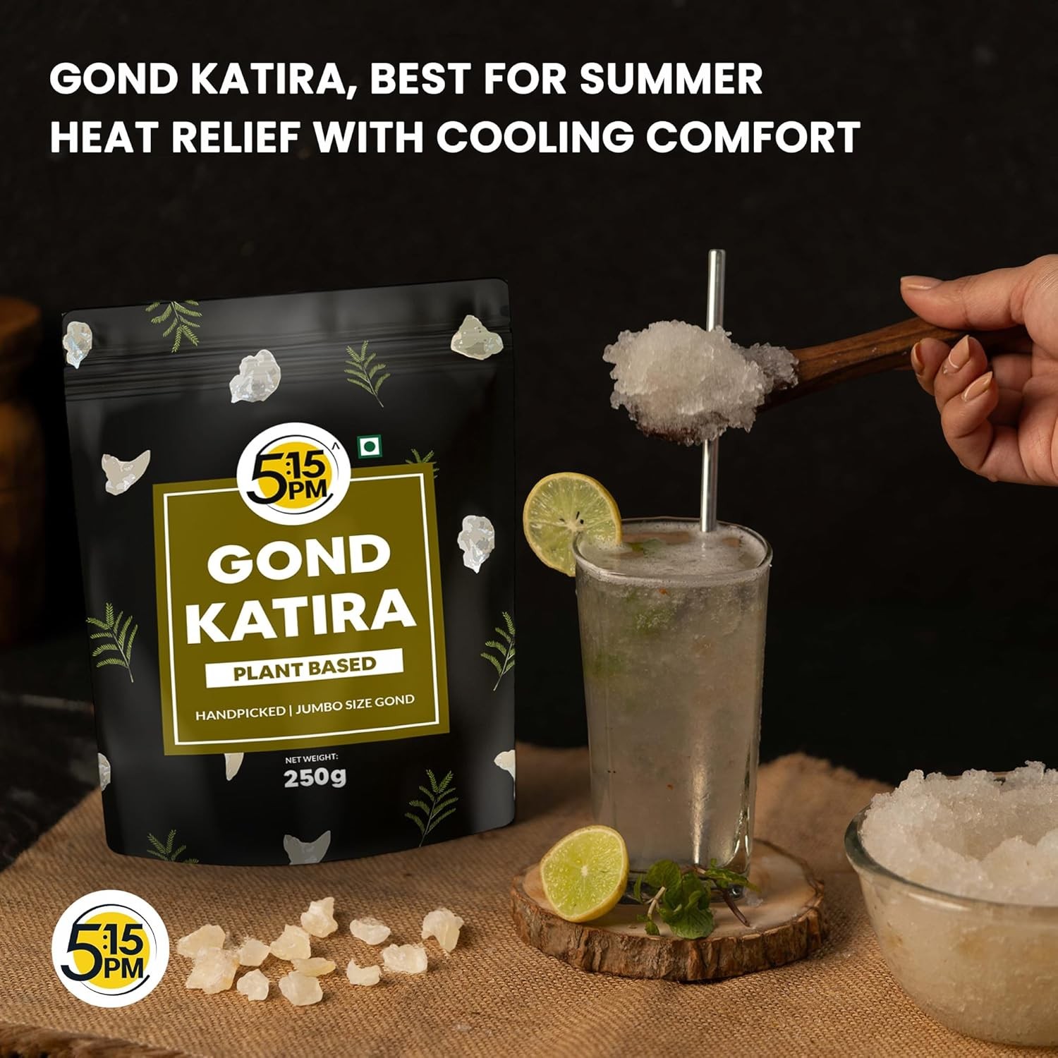 5:15 PM Gond Katira Pure Natural Edible Gum 250 g For Sweets Drinks Cooking