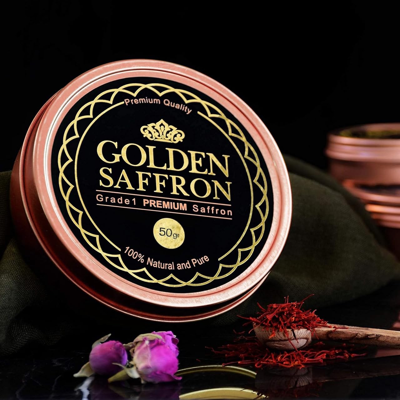 Golden Saffron, Finest Pure Premium All Red Saffron Threads, Grade A+ Super N…