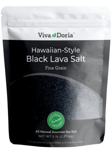 Hawaiian Black Lava Sea Salt – Fine Grain, 5 lb (2.27 kg) – Gourmet Seasoning