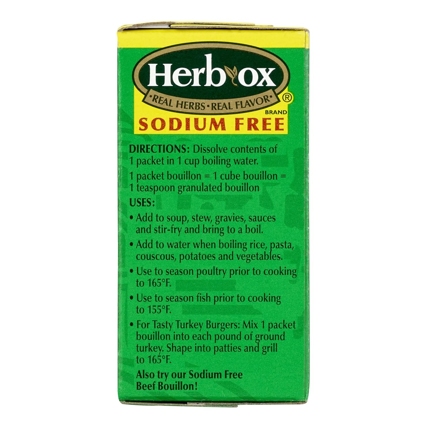 HERB-OX Sodium Free Chicken Bouillon Packets, 1.5 oz, (Pack of 12)