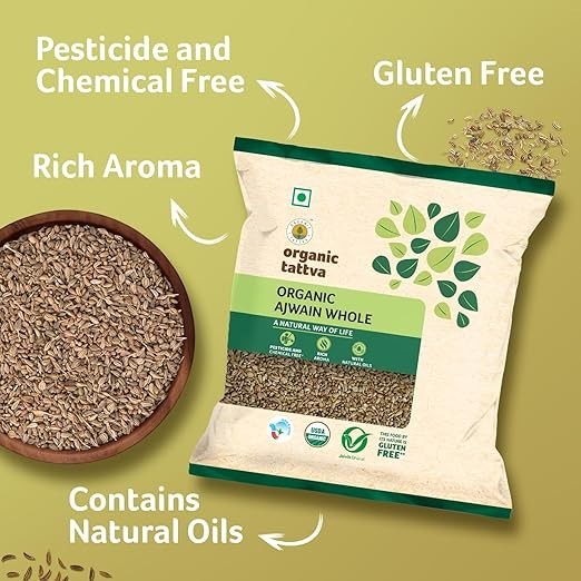 Organic Tattva, Organic Gluten Free Ajwain Whole – 100 Gram | Select Pack