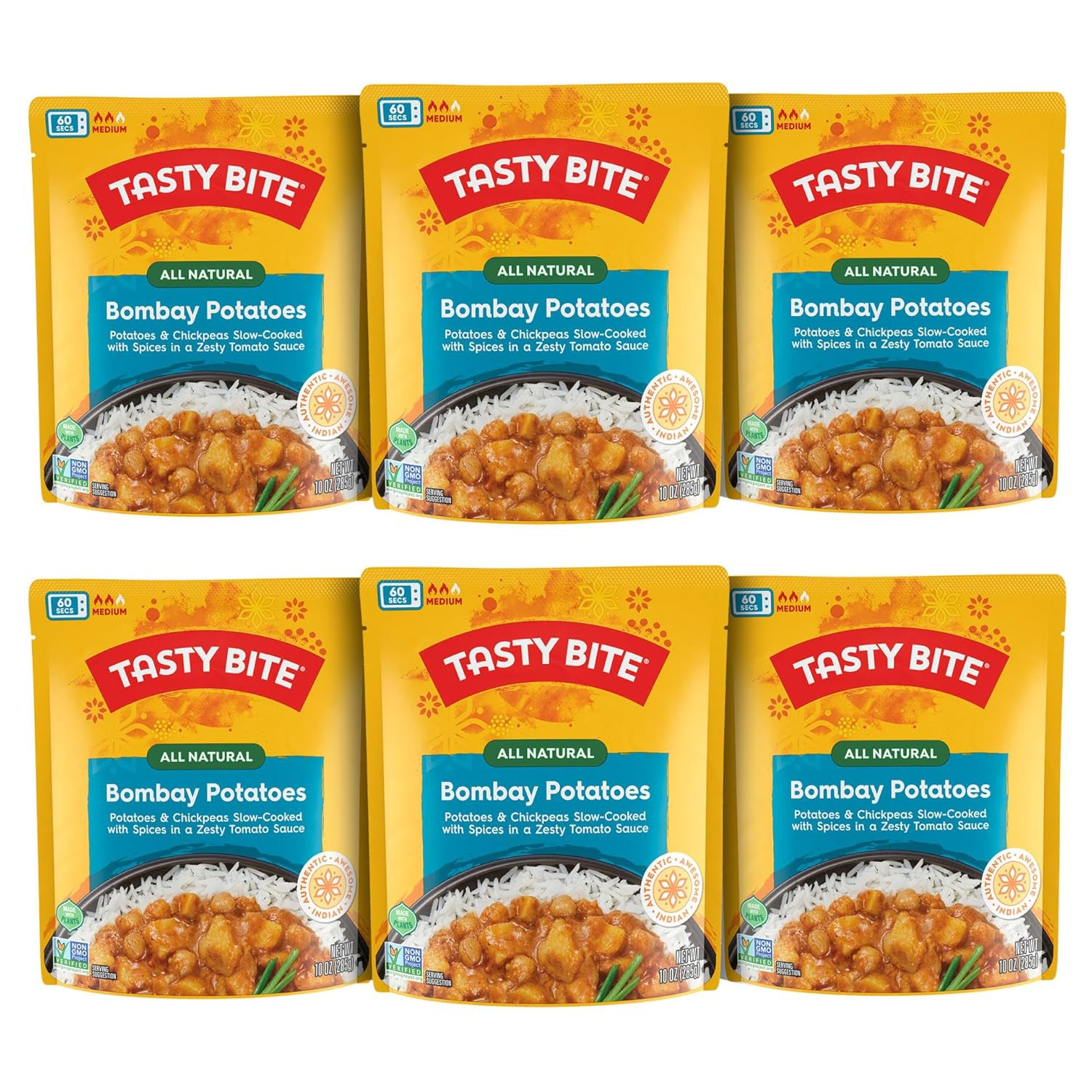 Vegetable Tikka Masala, 10 Ounce, Pack of 6, Ready to Eat, Microwavable Entree,