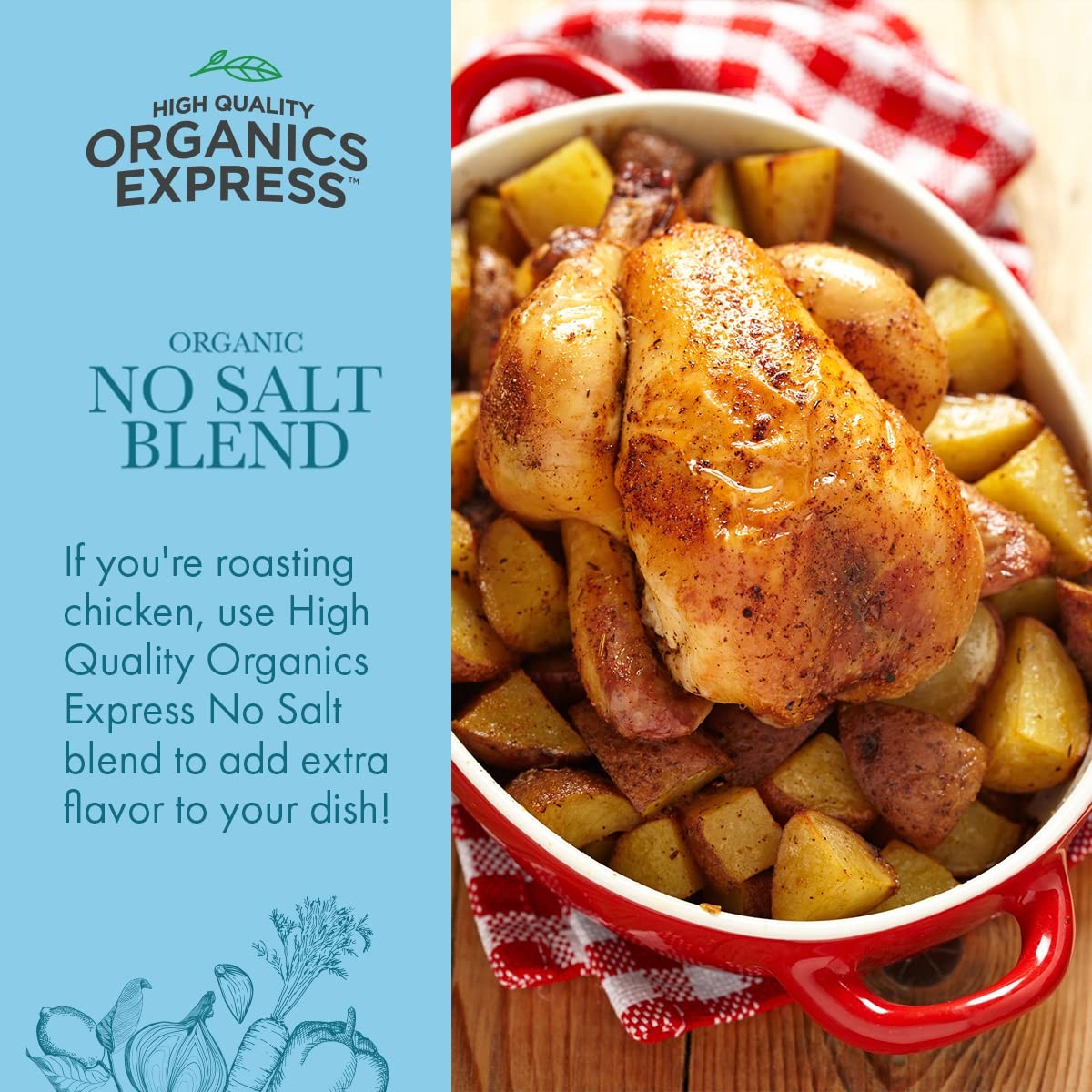 Organic No Salt Seasoning – Sodium Free, MSG Free, Non-GMO, 1 lb for Cooking