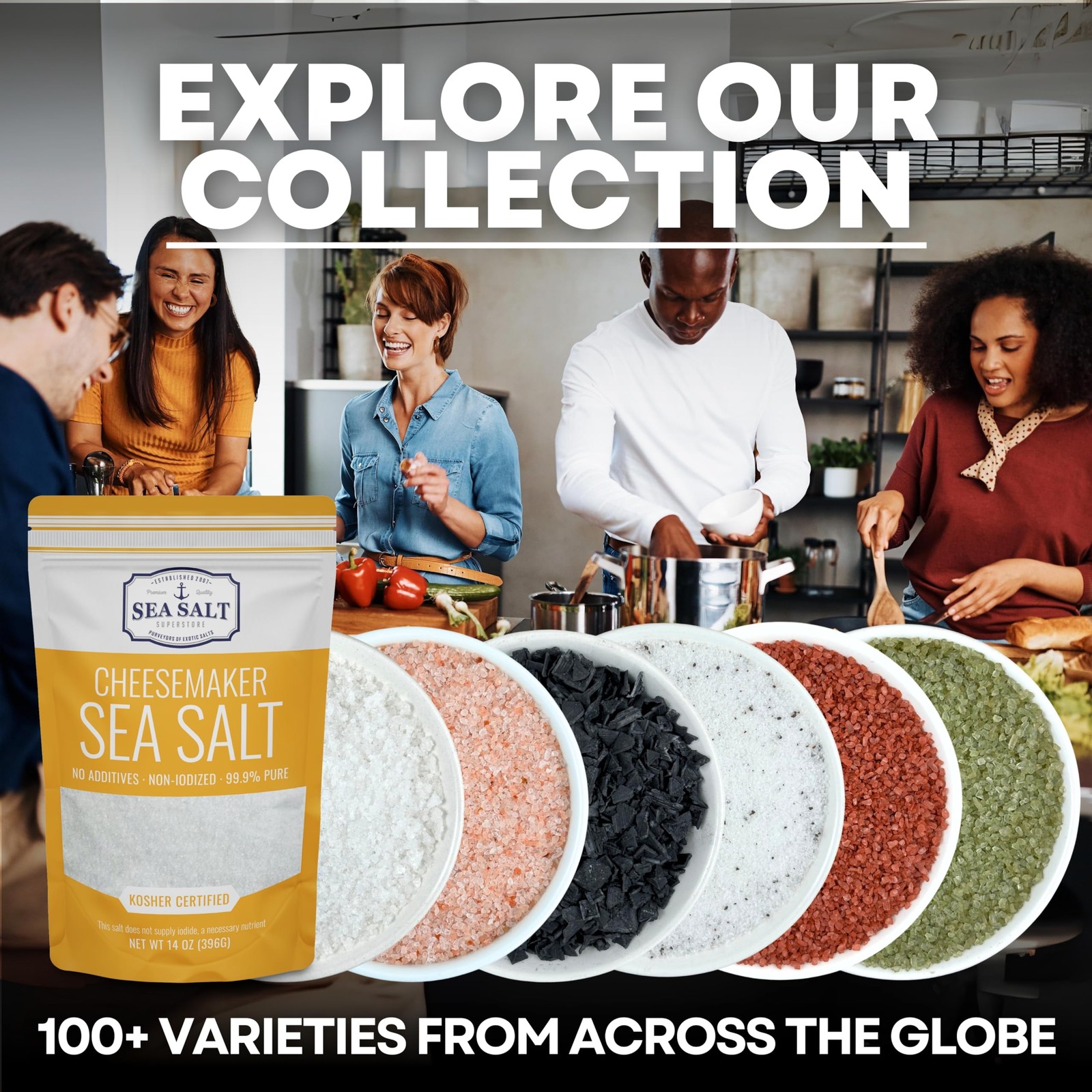 Fine Sea Salt for Homemade Cheese Making, Gluten-Free and Non-Iodized, Kosher…