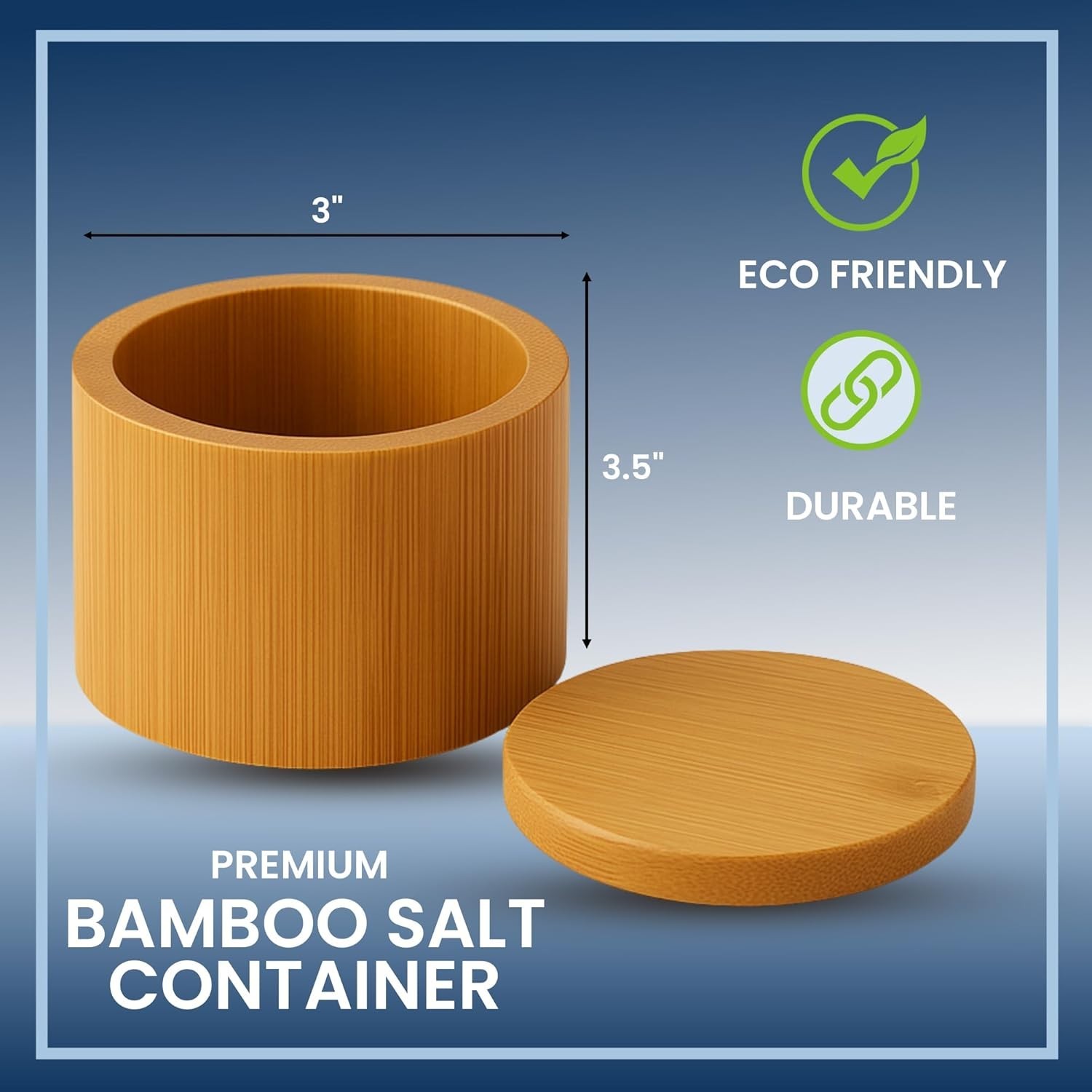 Maldon Sea Salt & Northward Spirit Bamboo Salt Box Cellar Canister Gift Set