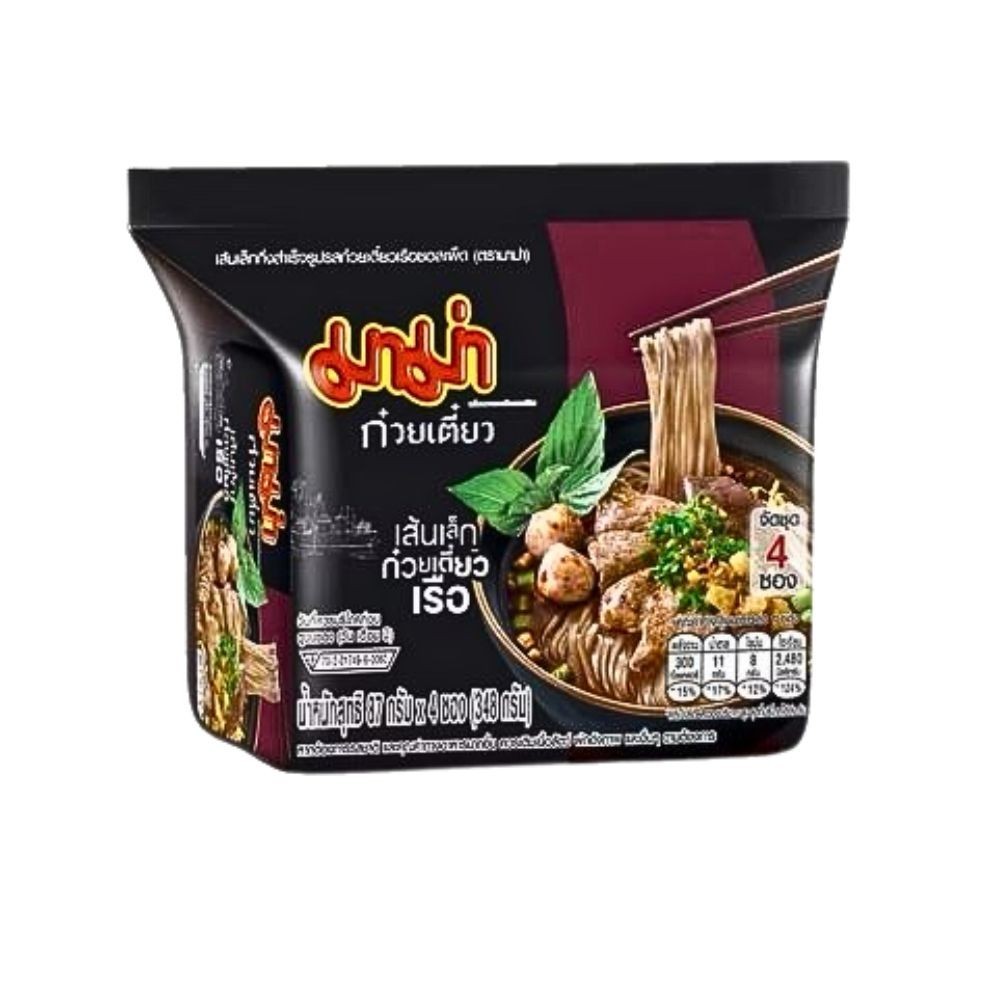 Mama Instant Rice Noodles Boat Noodle Spicy Sauce and YenTaFo Noodle Rich Flavor