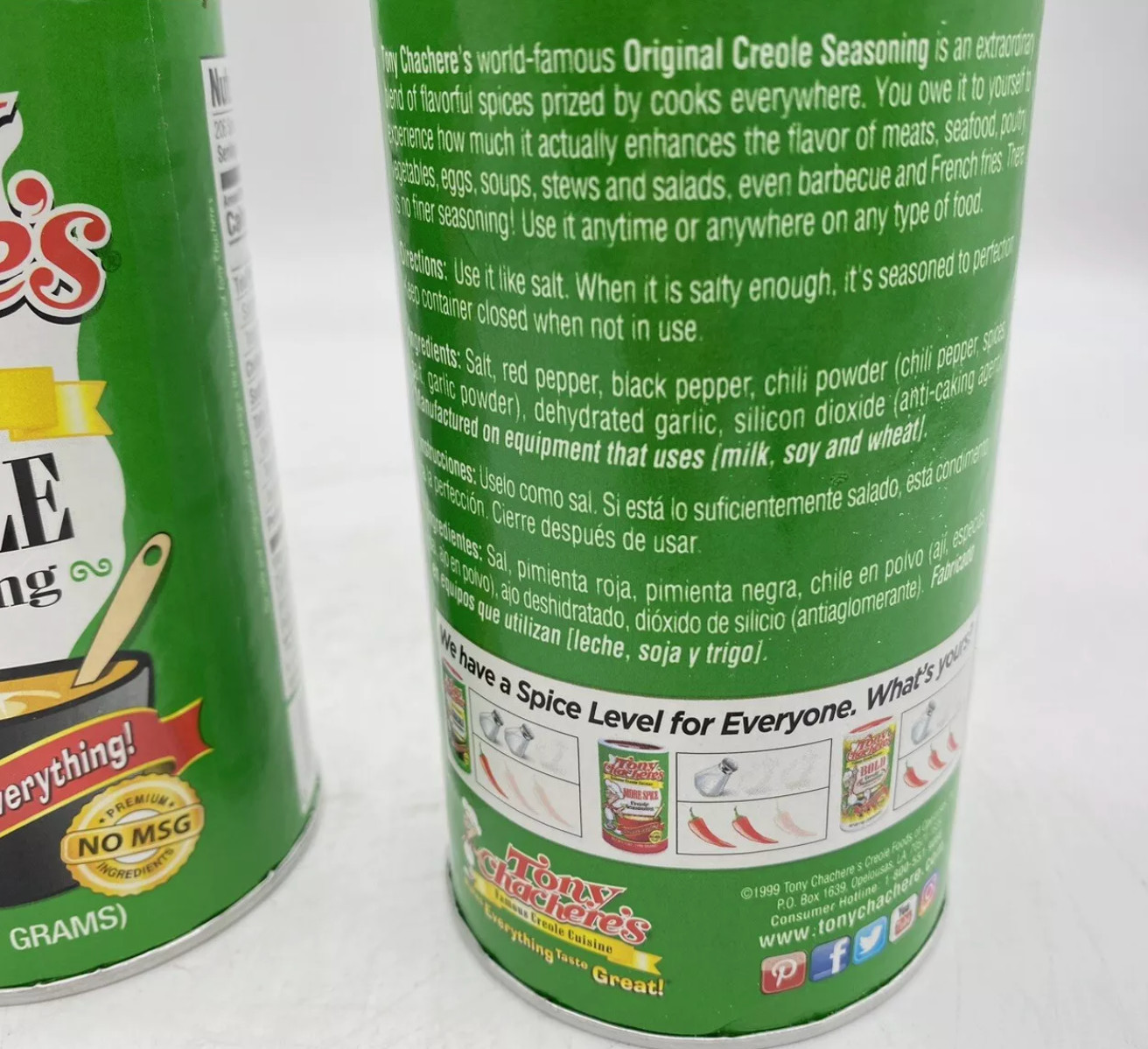 Tony Chachere’s Original Creole Spice Seasoning 2 Pack – 8oz Each